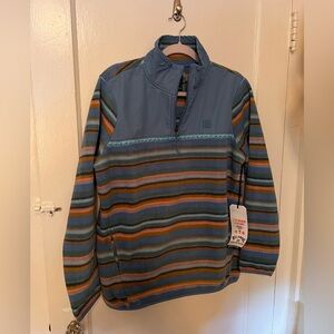 Billabong A DIV Boundary Lite Pullover Fleece Striped Womens Size 14/XL